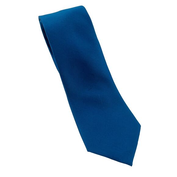 MICHAEL Michael Kors Bue Silk Initial Logo Classic Solid Mens Tie - Picture 1 of 10